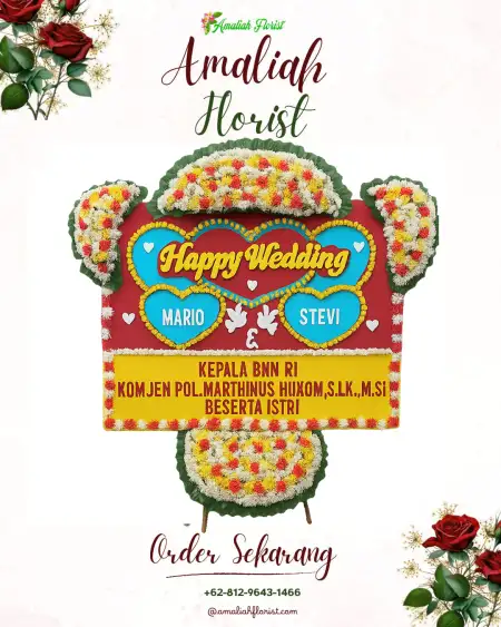 Papan Bunga Pernikahan Gambangan